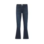 Frame Cropped Boot Cut Jeans med silverdetaljer Blue, Dam