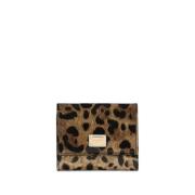 Dolce & Gabbana Leopardmönstrade Bifold Plånböcker Brown, Dam