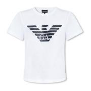 Emporio Armani T-shirt med logotyp White, Dam