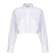 Pinko Boxy Poplin Skjorta White, Dam