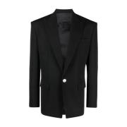 Balmain Skräddarsydd Oversized Svart Blazer Black, Herr