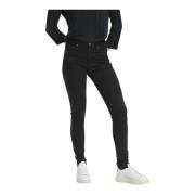 Kaffe Snygga Slim-Fit Jeans i Klassisk Svart Tvätt Black, Dam