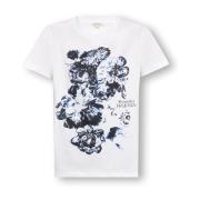 Alexander McQueen T-shirt med blommigt motiv White, Dam