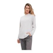 Alpha Studio Klassisk Crew Neck Sweater Gray, Dam