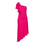 Pinko En-axlad klänning med volang Pink, Dam
