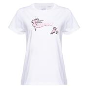 Pinko Mermaid Print T-shirt White, Dam