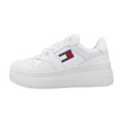Tommy Jeans Retro Basket Flat Sneakers White, Dam