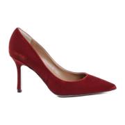 19v69 Italia Röd Velvet Högklackad Pump Red, Dam