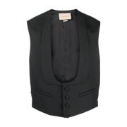 Gucci Formell Ullväst Gilet Black, Herr