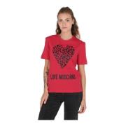 Love Moschino Röd Bomull T-Shirt Red, Dam