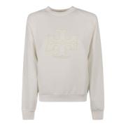 Tory Burch Logo Crew Sweaters White, Dam