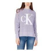 Calvin Klein Jeans Damstickat med långa ärmar Purple, Dam