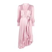 Zimmermann Rosa Sidenklänning med Omslag Pink, Dam