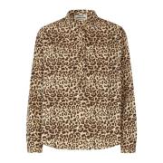 Mads Nørgaard Snygg leopardmönstrad skjorta Multicolor, Dam