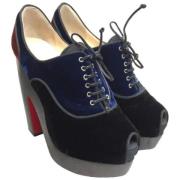 Christian Louboutin Pre-owned Pre-owned Sammet stvlar Black, Dam