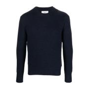 Ami Paris Midnight Blue Crew-Neck Cashmere Sweater Blue, Herr