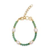 Nialaya Women's Beaded Bracelet with Pearl and Green Aventurine Green,...