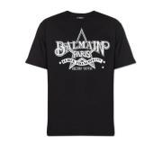 Balmain Bomull T-shirt Black, Herr