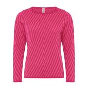 Skovhuus Speciell Rutig Pullover Blus Rosa Pink, Dam