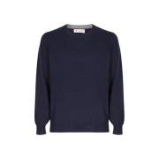 Brunello Cucinelli Cashmere Crewneck Sweater Blue, Herr