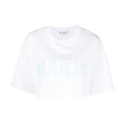 Marni Vita T-shirts och Polos med Penseldragstryck White, Dam