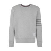 Thom Browne Klassiskt Loopback Sweatshirt med 4 Bar Stripe Gray, Herr