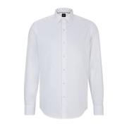 Hugo Boss Regular Fit Bomullsskjorta i Vit White, Herr