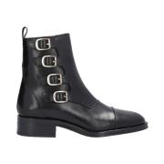 Alpe Damers Casual Sart Läder Ankelboot Black, Dam