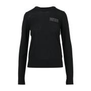 N21 Svart Bomull Crew-Neck Tröja Black, Dam