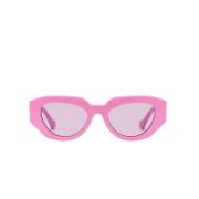 Gucci Kvinnors Rosa Cateye Solglasögon med Logotyp Präglade Armar Pink...
