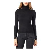 Only Snygg Svart Turtleneck Stickad Tröja Black, Dam