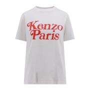 Kenzo Löst Sittande Bomull T-Shirt White, Dam