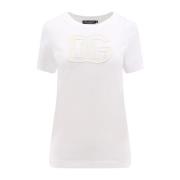Dolce & Gabbana Logo Patch Crew-neck T-Shirt White, Dam