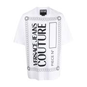 Versace Jeans Couture Vita T-shirts Polos för Män White, Herr