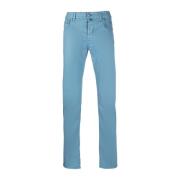 Jacob Cohën Slim-Fit Bard Blandade Bomullsbyxor Blue, Herr