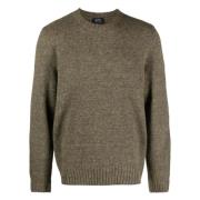 A.p.c. Ullblandad Crew Neck Stickad tröja Green, Herr