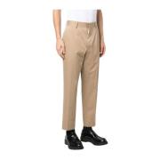 Prada Regular-Fit Bomullsgabardinebyxor Beige, Herr