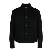 Ermenegildo Zegna Ullkashmir skjortjacka Black, Herr