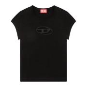 Diesel T-shirt med peekaboo-logotyp Black, Dam