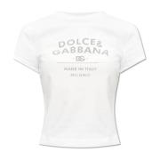 Dolce & Gabbana T-shirt med logotyp White, Dam