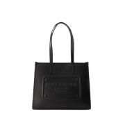Dolce & Gabbana Embossed Plaque Tote Bag - Läder - Svart Black, Dam