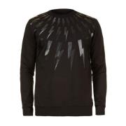 Neil Barrett Blixt Print Sweatshirt Black, Herr