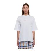Marni Oversized T-shirt med logotext White, Dam