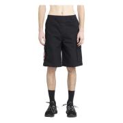 44 Label Group Svarta Overdyed Canvas Cargo Shorts Black, Herr