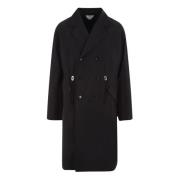 Bottega Veneta Svart dubbelknäppt trenchcoat Black, Herr