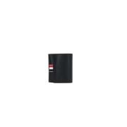 Thom Browne Kompakt svart pebble grain plånbok med tryckknapp Black, H...