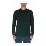 Lyle & Scott Grön Tryckt Stickad Tröja med Långa ärmar Green, Herr