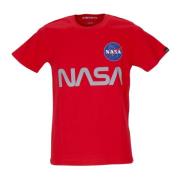 Alpha Industries Nasa Reflekterande T-Shirt för Män Red, Herr