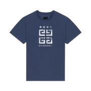 Givenchy 4G Stjärnor Tryckt T-shirt Blue, Herr