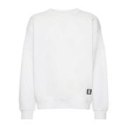 Balmain Vit Logo Sweatshirt för Män White, Herr